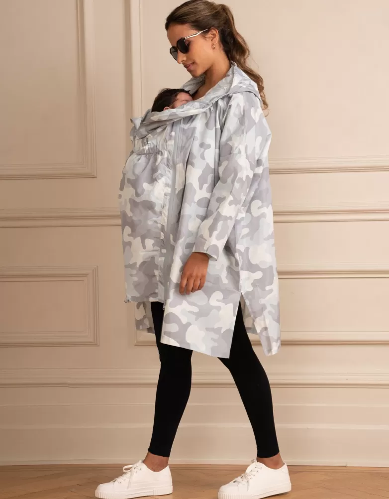 Seraphine 3 in 1 Mutterschafts- und Babytragejacke wasserfest – Grau Camouflage   |