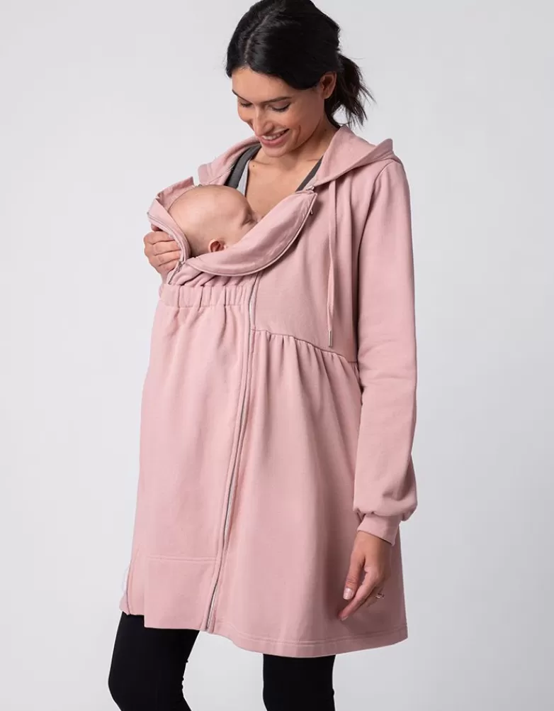 Seraphine Altrosa 3 in 1 Umstands- und Babytragekleid mit Kapuze |