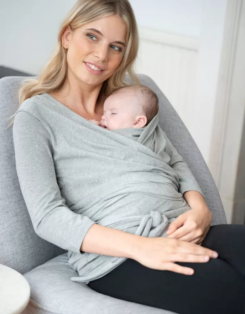 Seraphine Graues Skin to Skin Top aus Baumwolle 3/4 Ärmel |