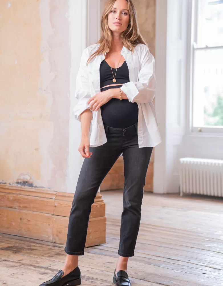 Seraphine Schwarze Mutterschafts-Jeans Bio Slim Over Bump |