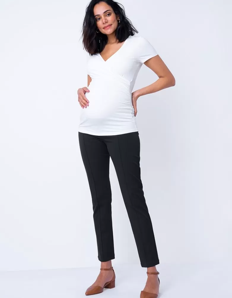 Seraphine Schwarze Umstandshose mit schmalem Bein – Unterbauchbund |