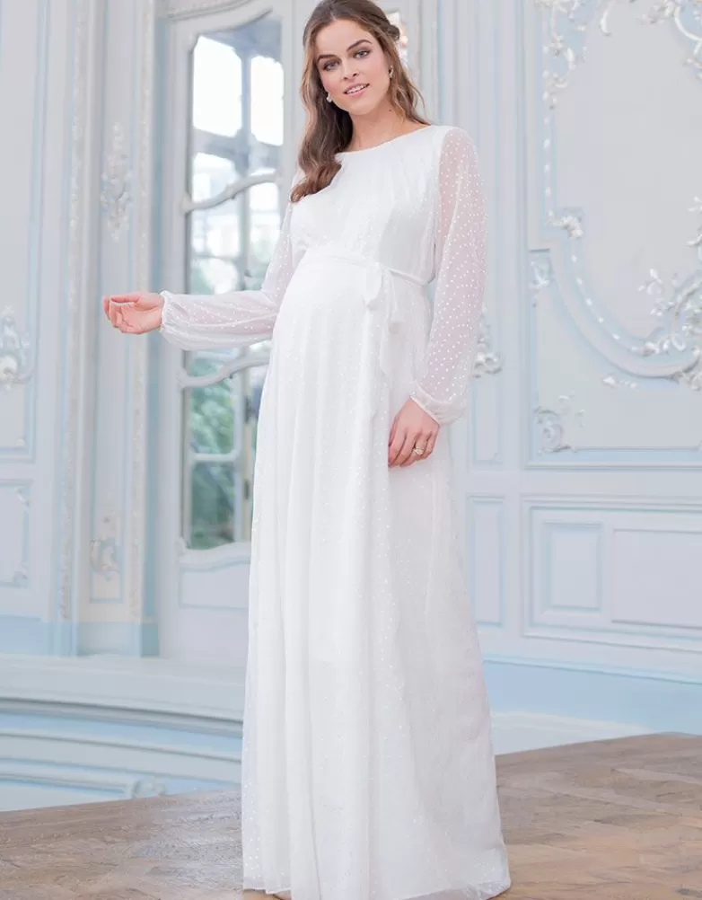 Seraphine Umstandsbrautkleid aus strukturiertem Chiffon |