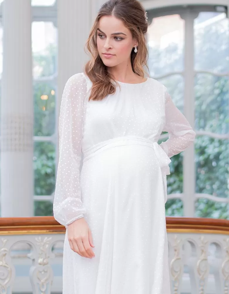 Seraphine Umstandsbrautkleid aus strukturiertem Chiffon |